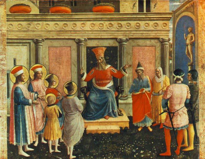 Saint Cosmas and Saint Damian before Lisius, Fra Angelico